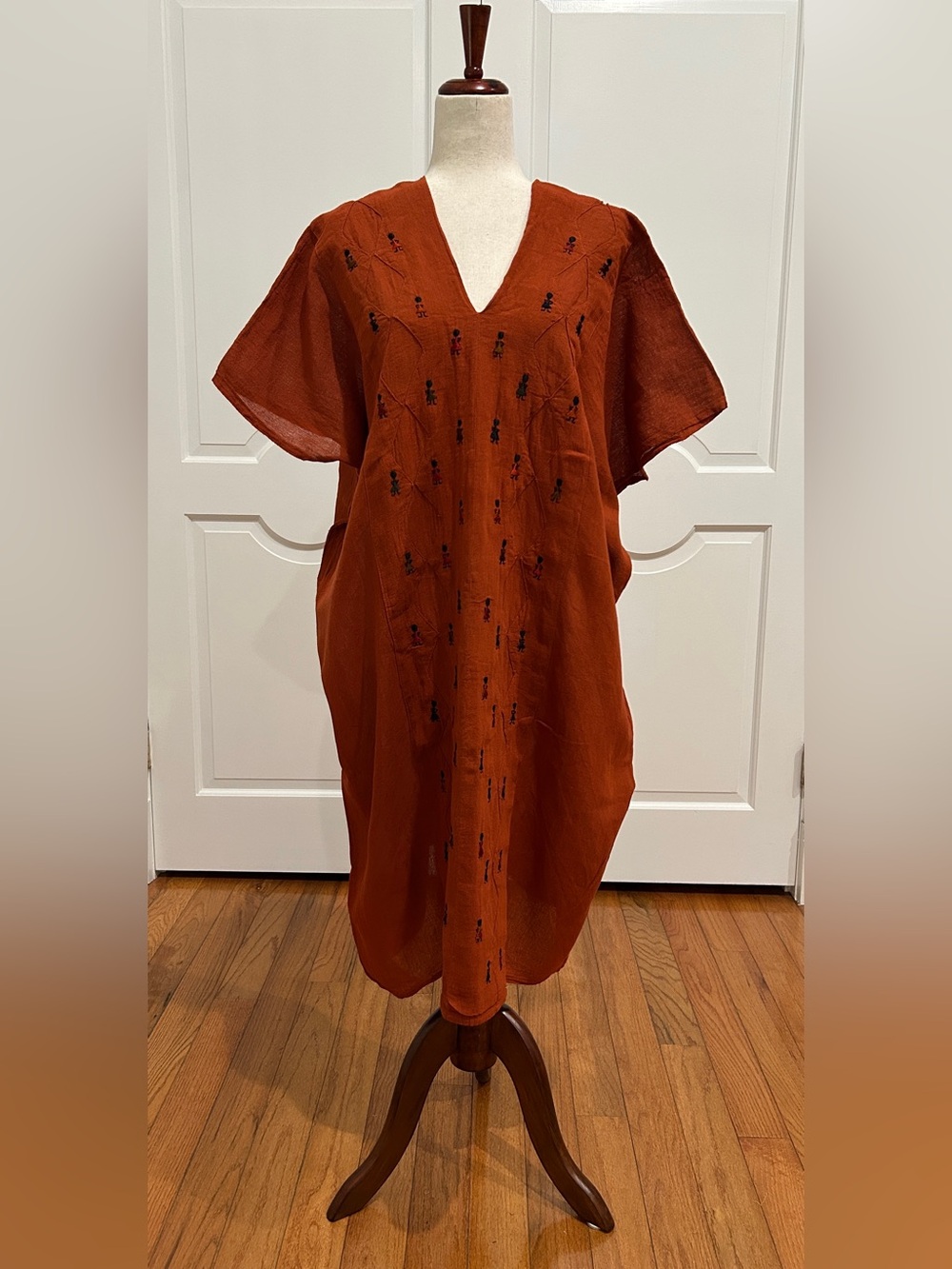 Oaxaca Huipil with Doll from San Melchor Betaza, Boho,Beach Dress.